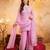 Embroidery Work Crunchy Straight Kurta Palazzo and Dupatta Set