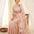 Women's peach embroidery tissue designer saree with blouse