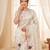 Women's cream embroidery tissue designer saree with blouse