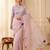 Women's baby pink embroidery tissue designer saree with blouse