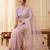 Women's baby pink embroidery tissue designer saree with blouse
