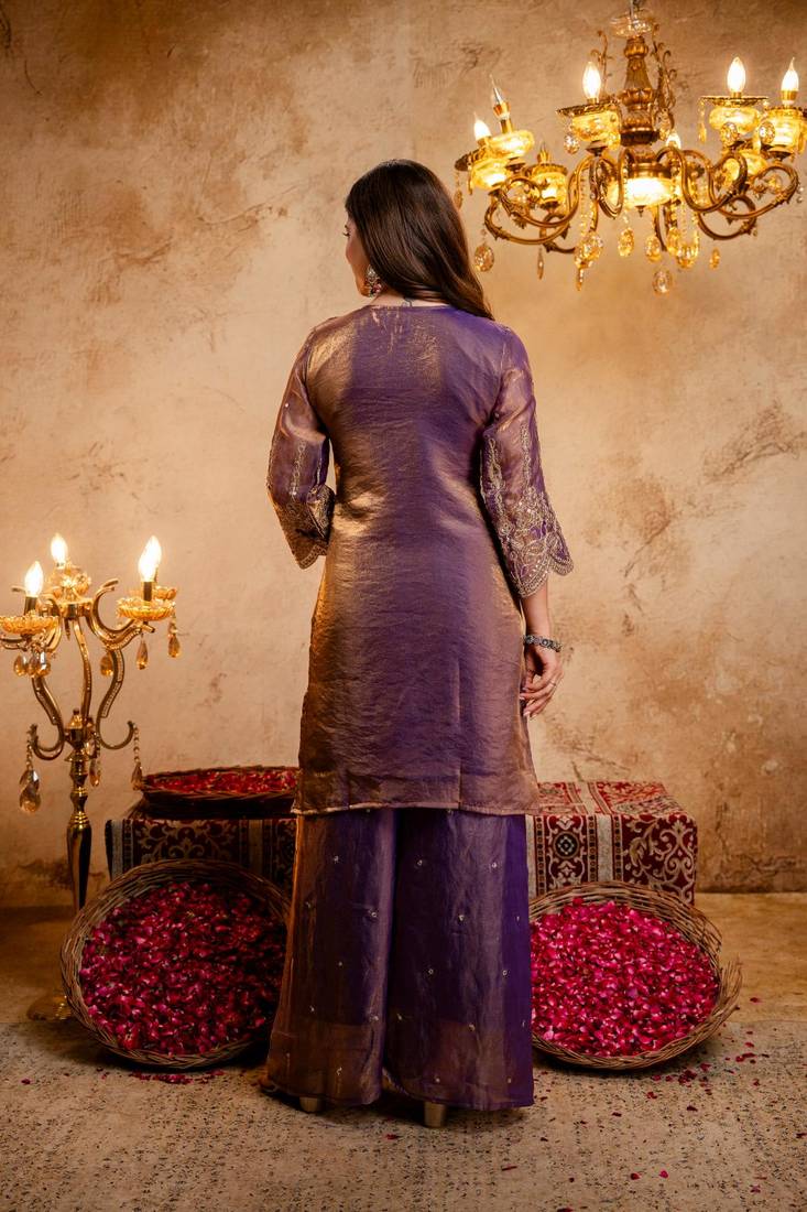  Embroidery Work Fendy Straight Kurta Palazzo and Dupatta Set