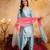  Embroidery Work Satin Straight Kurta Shalwar and Dupatta Set
