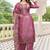  Embroidery Work Fendy Satin Straight Kurta Pant and Dupatta Set