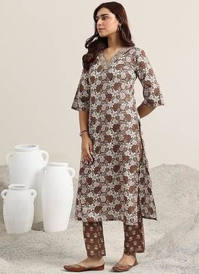  Printed Work Megic Cotton Straight Kurta Pant and Dupatta Set 3