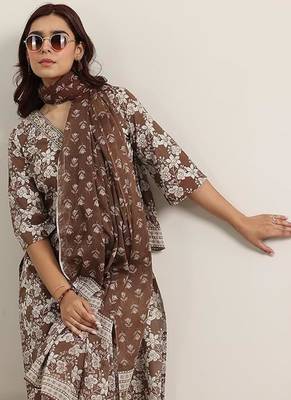 Printed Work Megic Cotton Straight Kurta Pant and Dupatta Set 5
