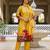  Soft Assam Printed Work A-line Kurta Pant and Dupatta Set