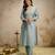  Roman Silk Embroidery Work Straight Kurta Pant and Dupatta Set