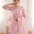 Women's pink embroidery organza designer saree with blouse