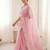Women's pink embroidery organza designer saree with blouse