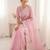Women's pink embroidery organza designer saree with blouse