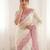 Women's white embroidery organza designer saree with blouse