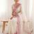 Women's white embroidery organza designer saree with blouse