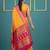 women's organza zari woven soft silk blend traditional saree with blouse