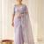 women's lavender lacknowi embroidery raspberry silk blend designer saree with blouse