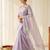 women's lavender lacknowi embroidery raspberry silk blend designer saree with blouse