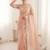 women's peach lacknowi embroidery raspberry silk blend designer saree with blouse