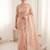 women's peach lacknowi embroidery raspberry silk blend designer saree with blouse