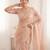 women's peach lacknowi embroidery raspberry silk blend designer saree with blouse