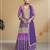 Purple heavy chinon printed embroidered palazzo suit
