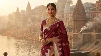 Wine katan silk woven saree with blouse 2