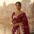Wine katan silk woven saree with blouse