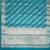 Teal blue katan silk woven saree with blouse