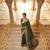 Bottle-green katan silk woven saree with blouse