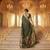 Bottle-green katan silk woven saree with blouse