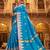 Sky-blue katan silk woven saree with blouse