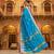 Sky-blue katan silk woven saree with blouse
