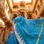 Sky-blue katan silk woven saree with blouse
