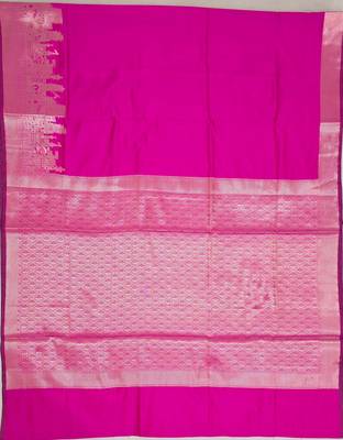 Rani katan silk woven saree with blouse 5
