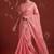 Peach cotton silk woven saree with zari woven