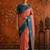 Peach silk blend woven saree with zari woven