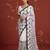 White georgette embroidered saree with resham embroidery