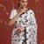White georgette embroidered saree with resham embroidery