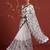 White georgette embroidered saree with resham embroidery