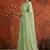 Green chiffon embroidered saree with beads