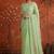 Green chiffon embroidered saree with beads