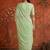 Green chiffon embroidered saree with beads
