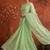 Green chiffon embroidered saree with beads