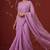 Lavender chiffon embroidered saree with beads