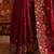 Maroon satin embroidered saree with zari work
