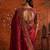 Maroon satin embroidered saree with zari work