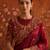 Maroon satin embroidered saree with zari work