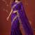 Purple satin embroidered saree with zari work