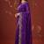 Purple satin embroidered saree with zari work