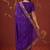 Purple satin embroidered saree with zari work