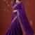 Purple satin embroidered saree with zari work